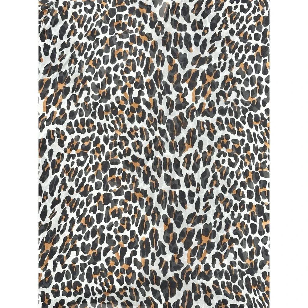 Tory Burch Leopard Print Lace‎ Up Tunic Blouse Silk Blend Size Small